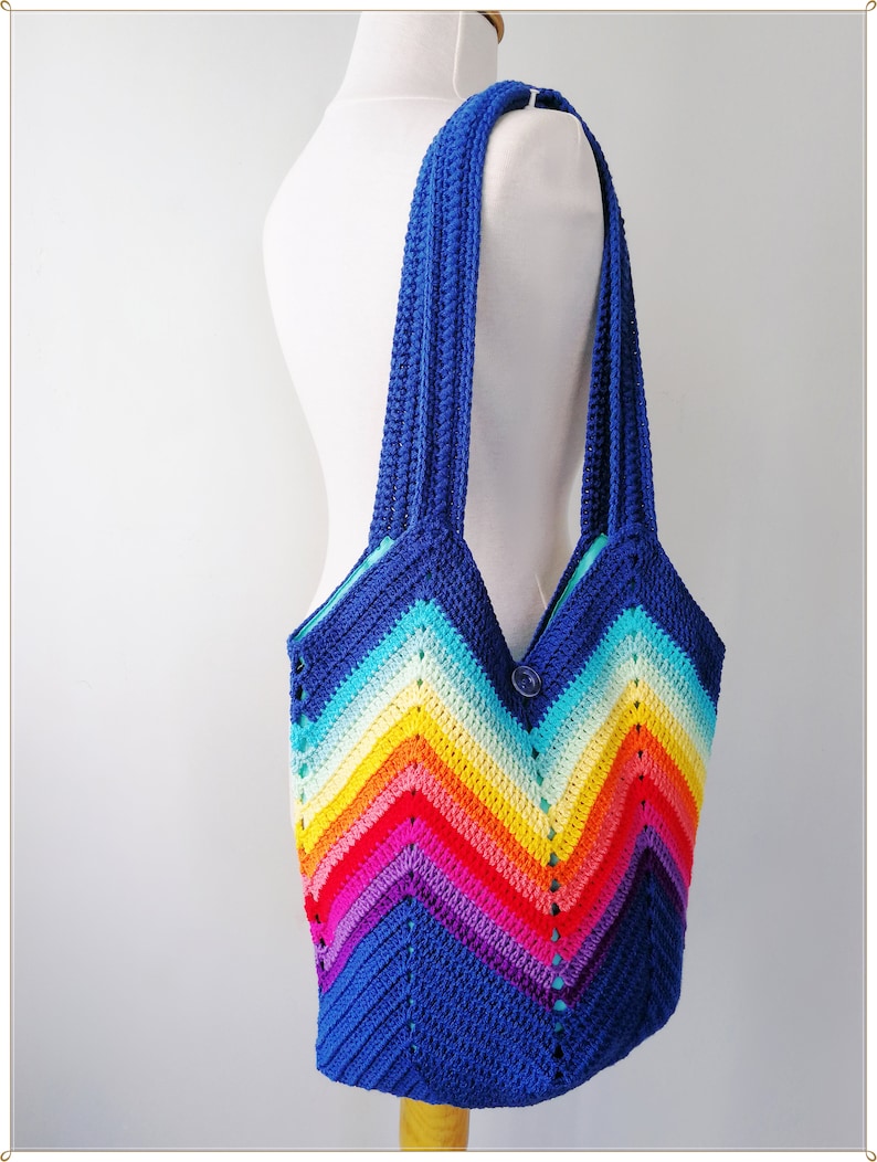 Crochet Bag, Tote Bag Aesthetic, Boho Bag, Tote Bag for Women, Small Tote Bag, Cottagecore Bag, Birthday Gifts for Her, Trendy Tote Bag bild 4