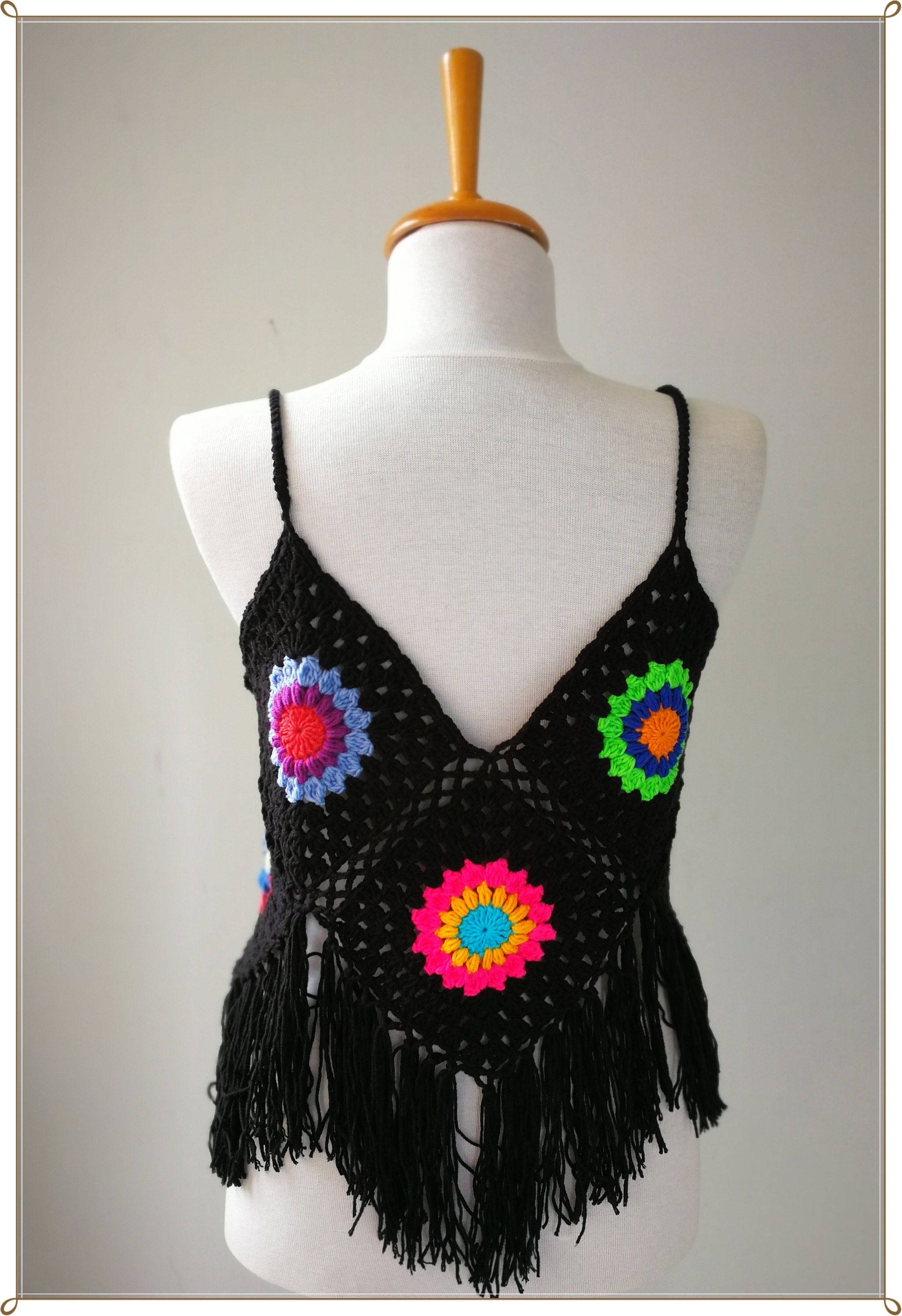 Crochet Top Tank Top Granny Square Top Boho Top Hippie | Etsy