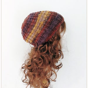 Hand Knit Slouchy Beanie: Shetland Wool Blend, Mohair & Alpaca