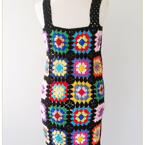 Granny Square Dress, Crochet Dress, Retro Dress, Hippie Dress, Boho Dress, Vintage Design, Gift, Crochet Summer Dress, Colorful Dress image 8