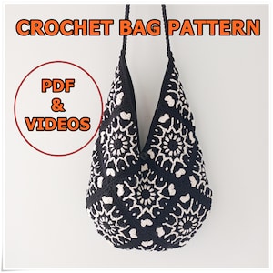 Crochet Granny Square Bag Pattern: Crossbody Tote (PDF & Video)