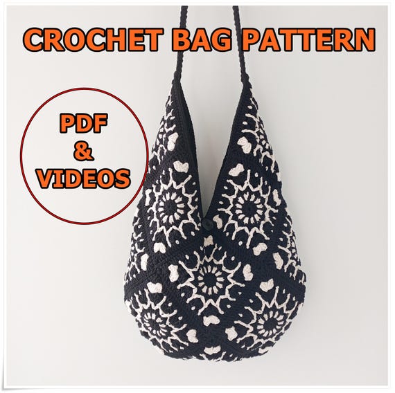 Crochet Granny Square Bag Pattern: Crossbody Tote (PDF & Video)