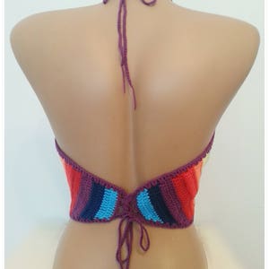 Crochet Halter Top, Crop Top, Rainbow Top, Crochet Festival Top, Sumer ...