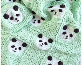 Crochet Blanket For Baby, Baby Girl Blanket, Baby Boy Blanket, Swaddle Panda  Blanket, Green Baby Blanket, Blanket for Newborn Gift Basket