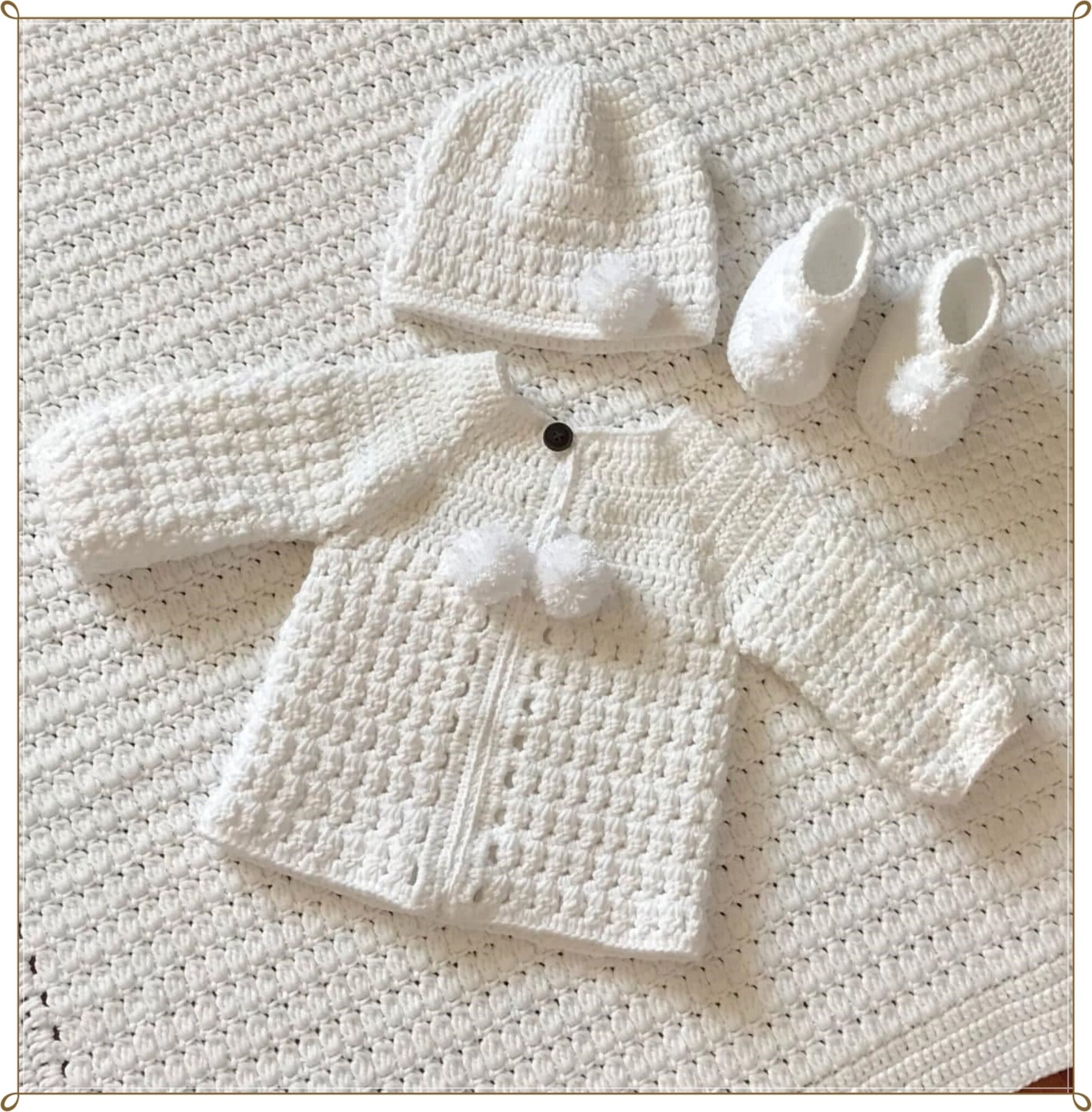 Crochet Baby Blanket Hat Booties and Sweater Set Baby Girl Etsy