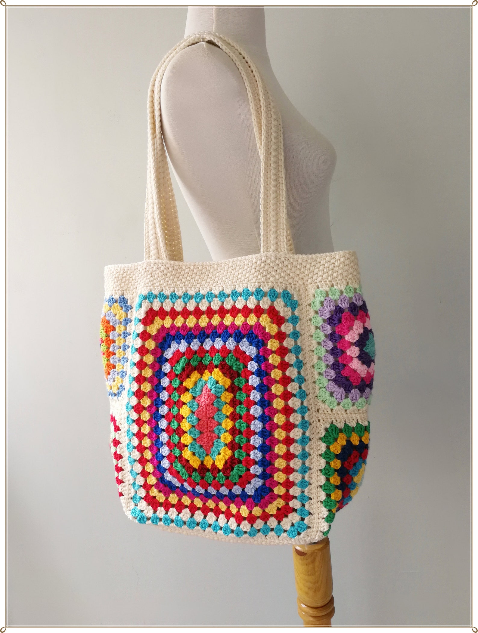 Crochet Granny Square Bag Crochet Shoulder Bag Granny Square - Etsy