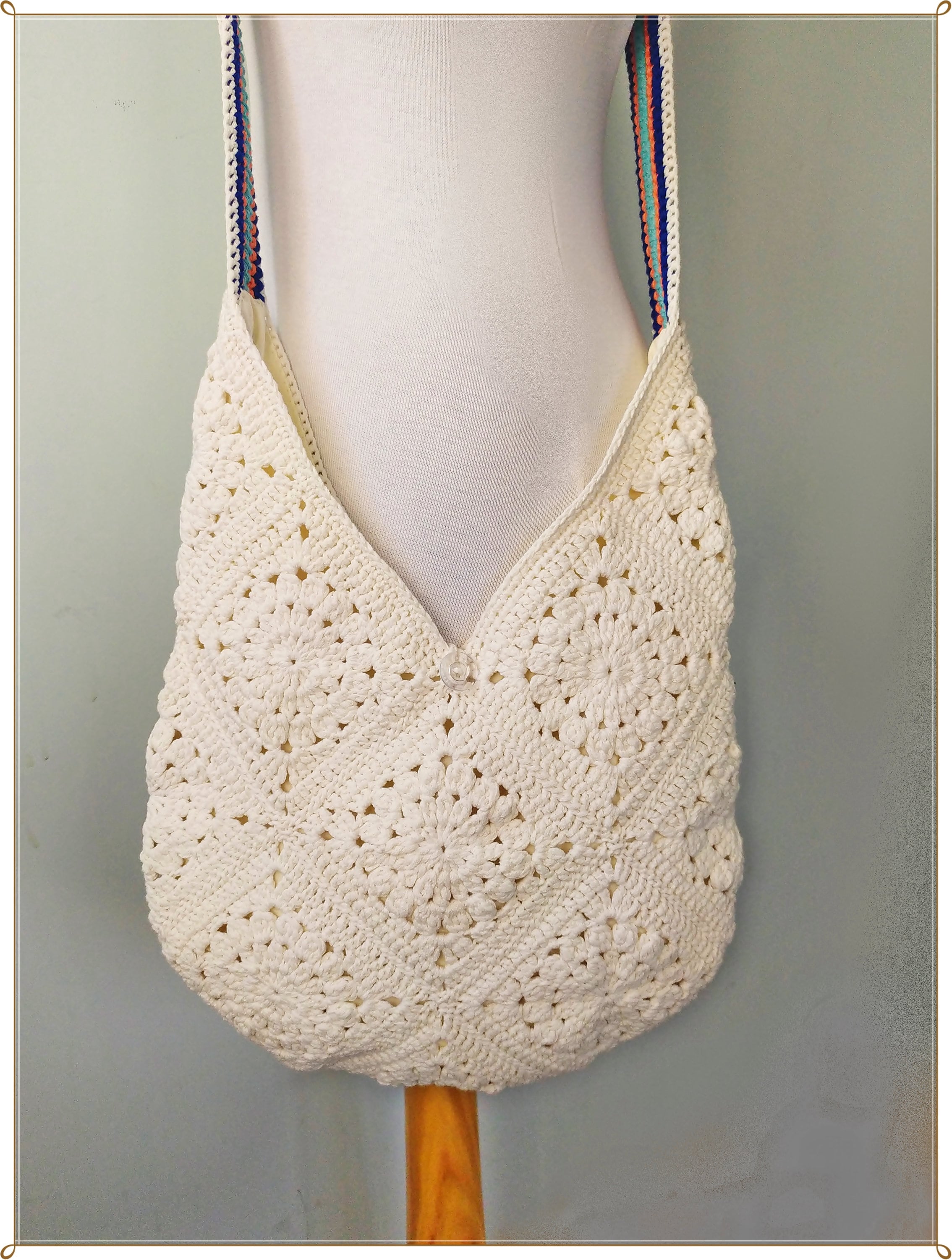 Crossbody Bag Granny Square Bag Crochet Purse Cream Bag | Etsy