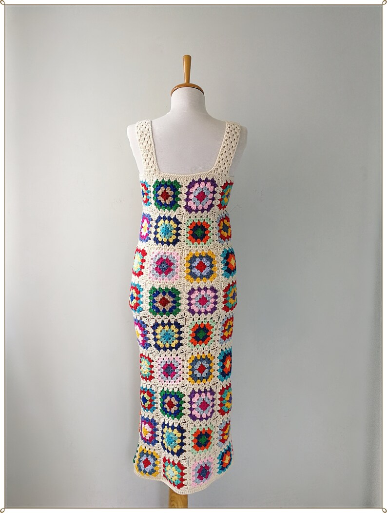 Granny Square Dress Crochet Dress Retro Dress Hippie Dress - Etsy