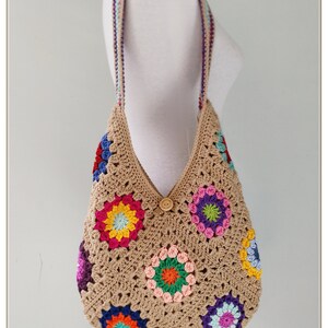Crochet Granny Square Bag Tote Bag Aesthetic Slouchy Hobo - Etsy
