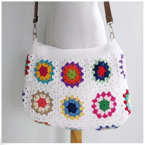 Crochet Bag, Crossbody Bag, Granny Square Bag, Crochet Purse, Gift for Her, Retro Bag, Crossbody Purse, Crochet Crossbody Bag,Hippie Bag image 10