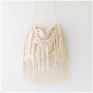 Fringe Crossbody Bag, Large Crossbody Bag, Crochet Fringe Bag, Crochet Tassel Bag, Hippie Bag, Boho Crossbody Bag, Crochet Cottagecore Bag