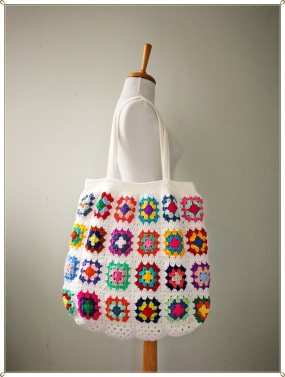 granny square tote