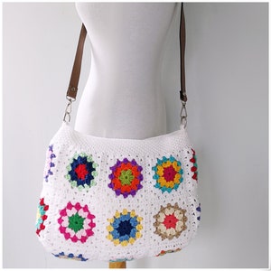 Crochet Bag, Crossbody Bag, Granny Square Bag, Crochet Purse, Gift for Her, Retro Bag, Crossbody Purse, Crochet Crossbody Bag,Hippie Bag image 9
