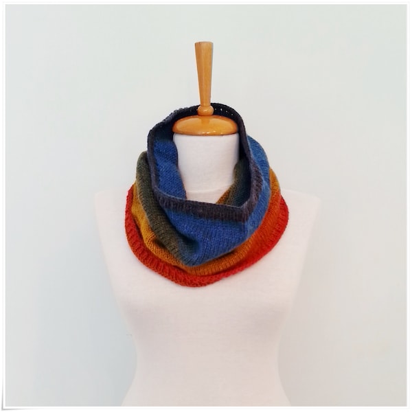 Neck Warmer, Snood Scarf, Knit Scarf, Infinity Scarf, Mens Scarf, Winter Scarf Women, Rainbow Scarf, Wool Warm Infinity scarf, Wool Snood