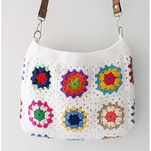 Crochet Bag, Crossbody Bag, Granny Square Bag, Crochet Purse, Gift for Her, Retro Bag, Crossbody Purse, Crochet Crossbody Bag,Hippie Bag image 8