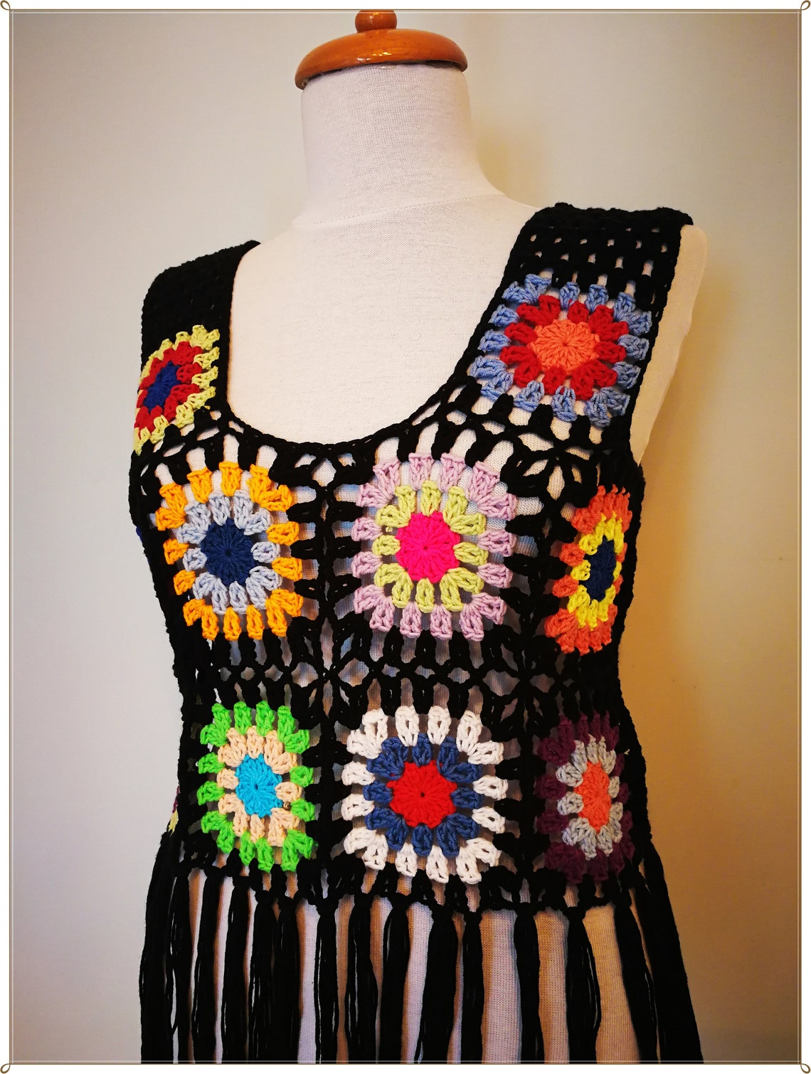 Crochet Top Granny Square Top Tank Top Crop Top Festival Etsy