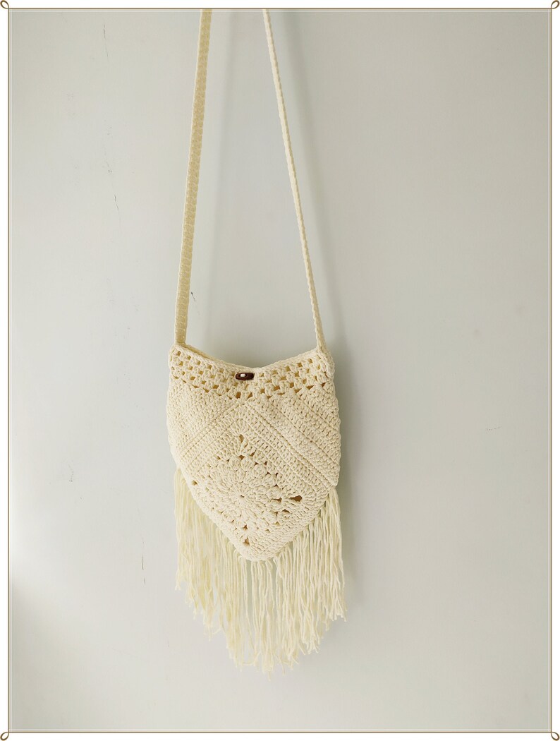Crochet Bag Crossbody Bag Boho Bag Crochet Purse Fringe Etsy