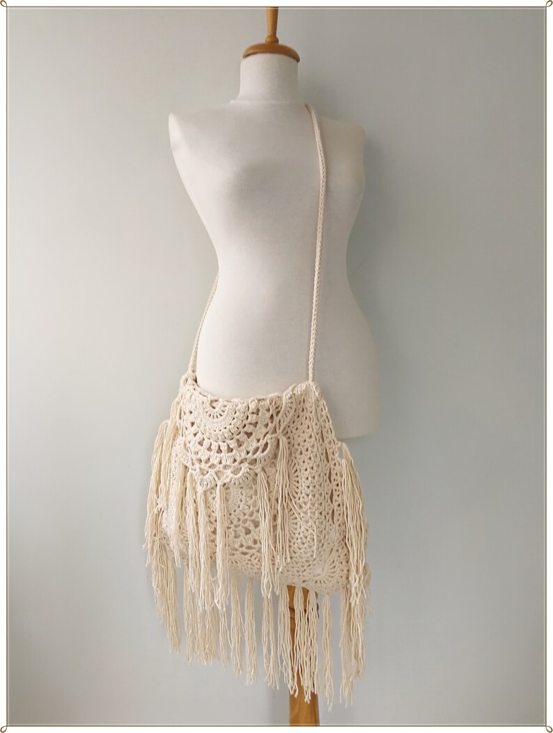Fringe Crossbody Bag Large Crossbody Bag Crochet Fringe Bag Etsy