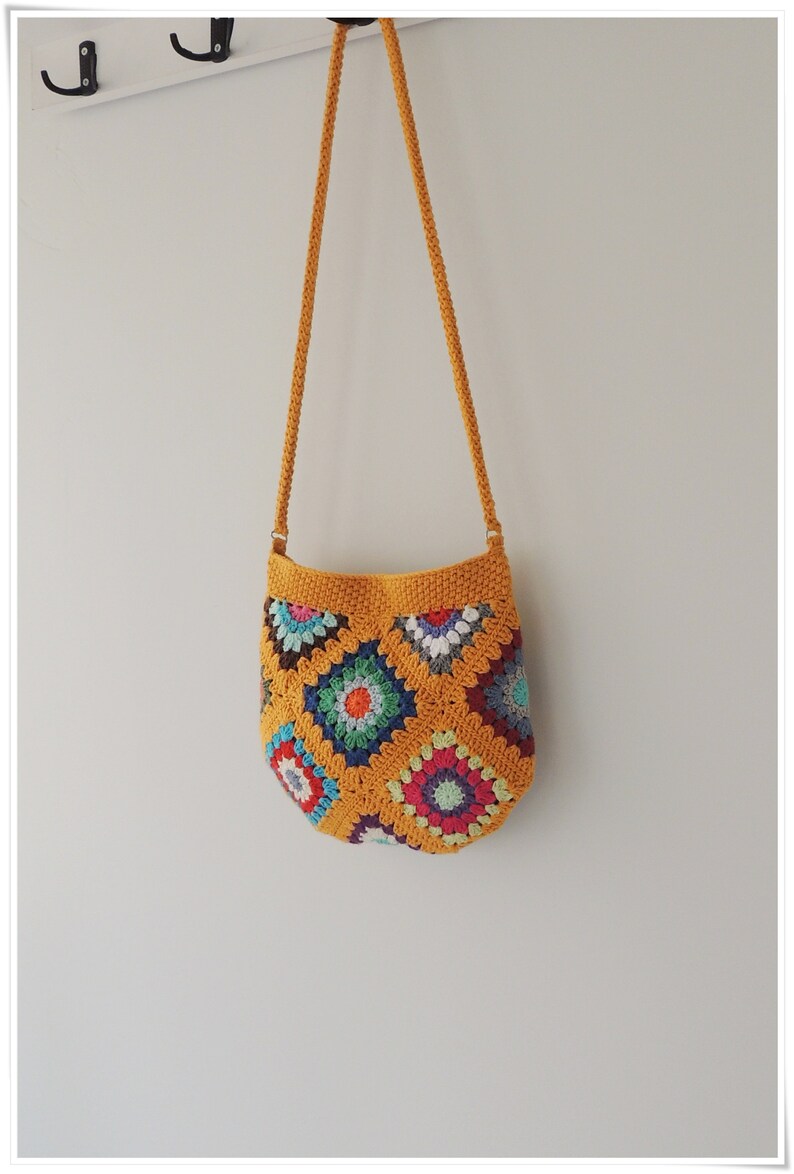 Crochet Cross Body Bag Granny Square Bag Hobo Bag Small - Etsy