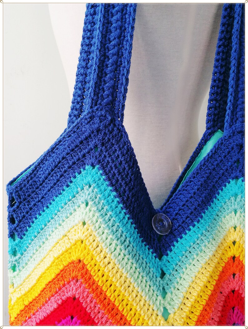 Crochet Bag, Tote Bag Aesthetic, Boho Bag, Tote Bag for Women, Small Tote Bag, Cottagecore Bag, Birthday Gifts for Her, Trendy Tote Bag bild 7