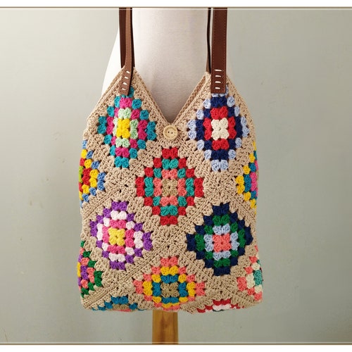 Crochet Bag Granny Square Bag Crochet Purse Crochet Tote - Etsy