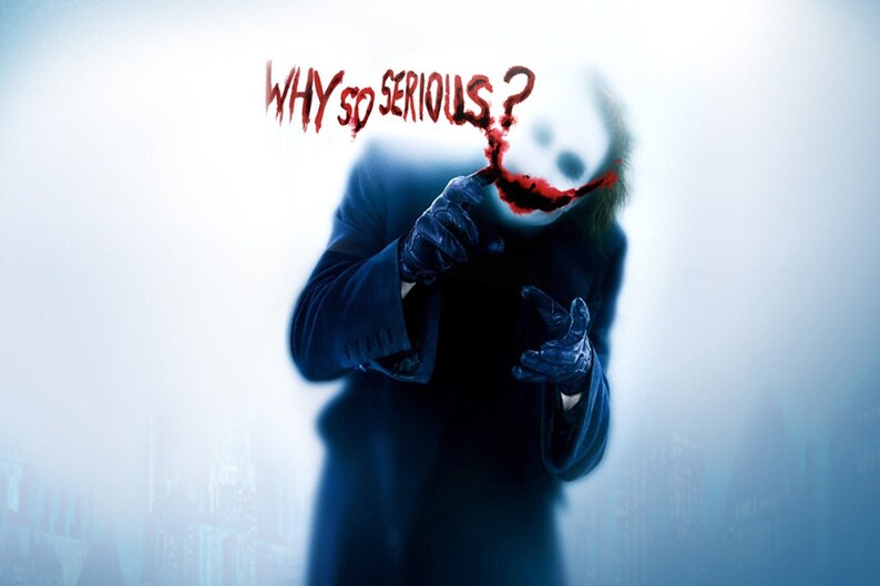 The Joker Why so Serious Dark Knight Poster on Canvas Etsy