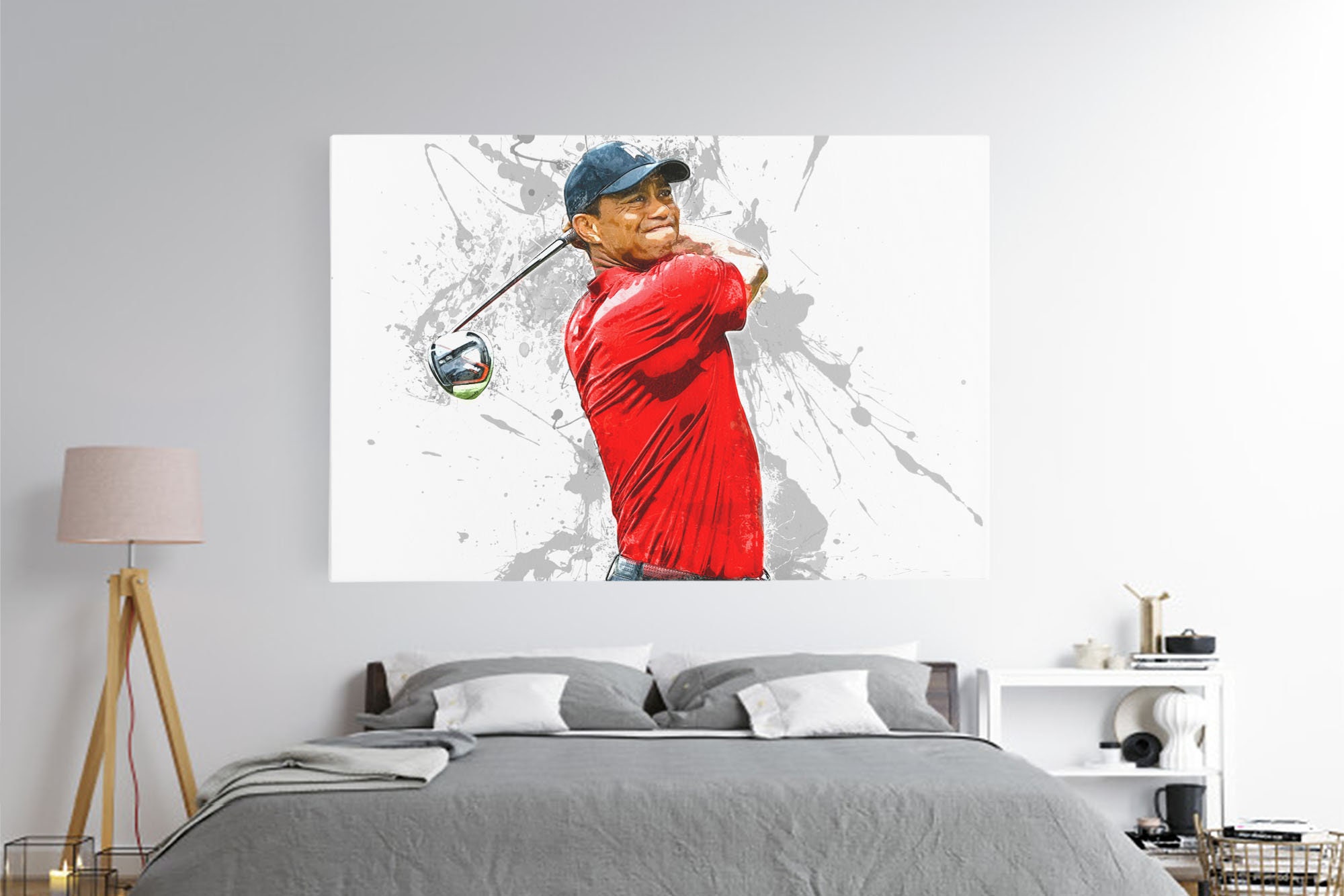 Tiger Woods Canvas Wall Art Tiger Woods Golf Swing Splatter Etsy