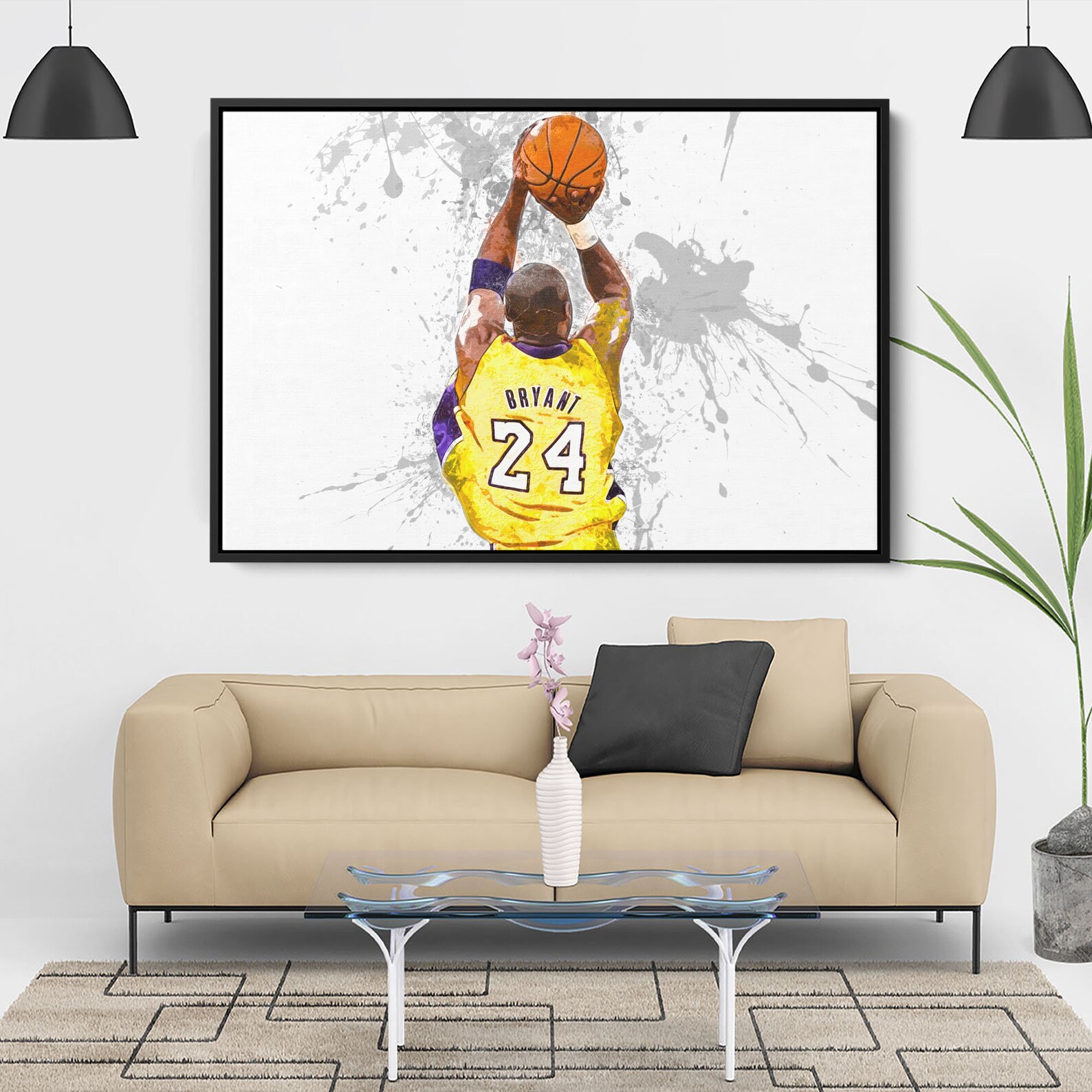 Kobe Bryant Canvas Wall Art Kobe Bryant Los Angeles Lakers Etsy