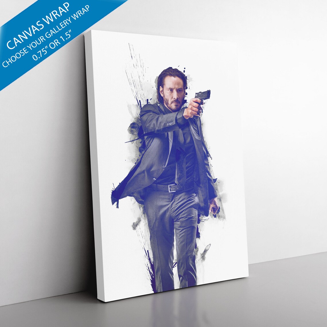 John Wick Wall Art Canvas John Wick Movie Poster Canvas Etsy