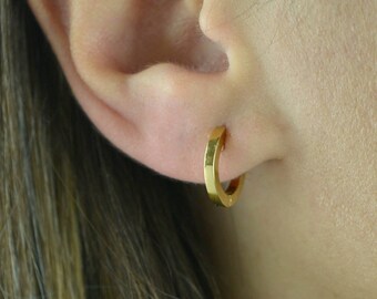 Earrings ,Solid gold hoop earrings , Solid k14 earrings, Solid gold earrings, k18 solid gold earrings, Gold earrings k18 gold