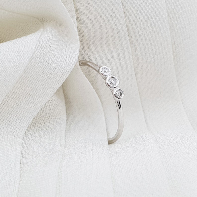 Prong set gold ring Diamond gold ring Diamond ring Engagement diamond ring Diamond solid gold ring Tiny diamond ring Engagement Ring