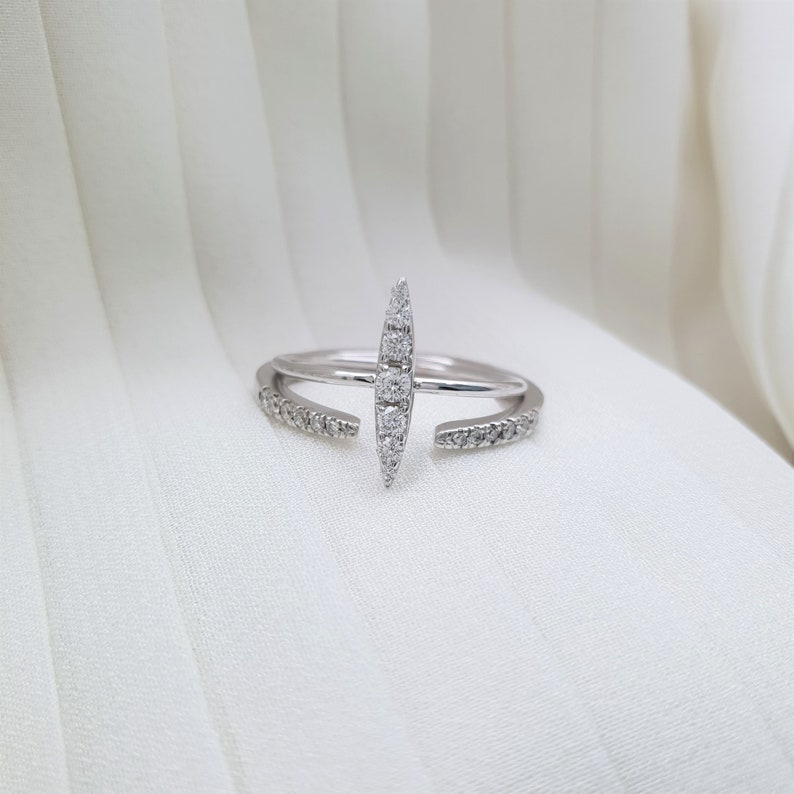 Engagement ring rose gold, Unique Engagement Ring Thin diamond ring Wedding Ring Diamond ring Diamond engagement ring