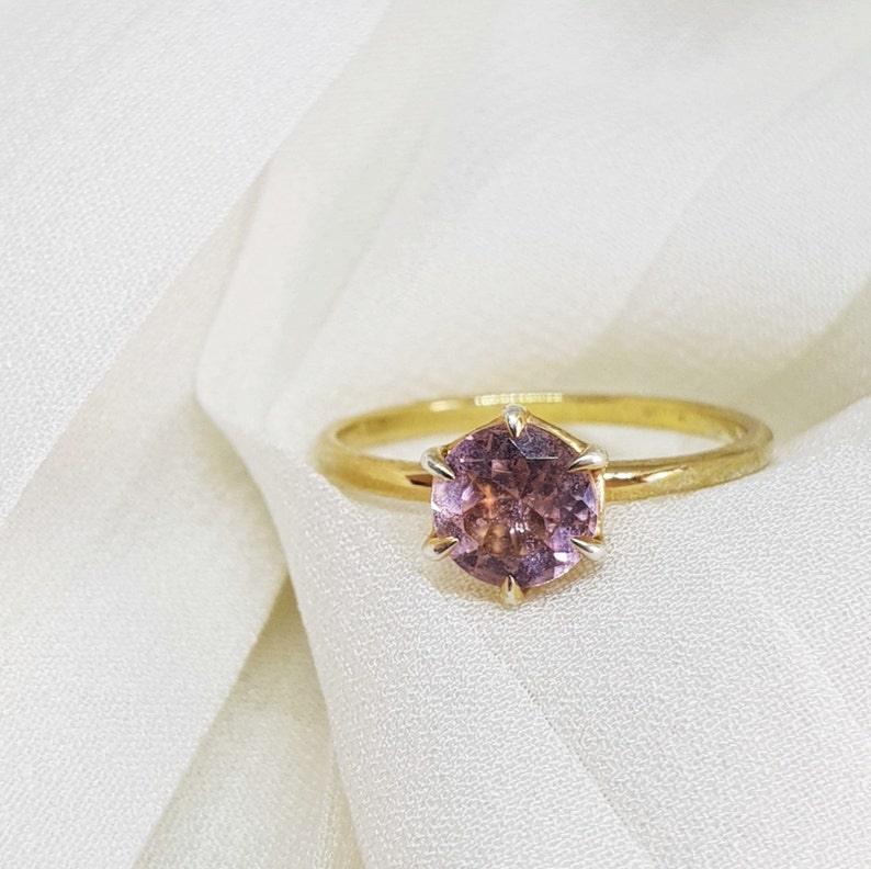 tourmaline ring Wedding ring tourmaline pink engagement ring unique gift Solid gold ring Anniversary ring Solitaire ring