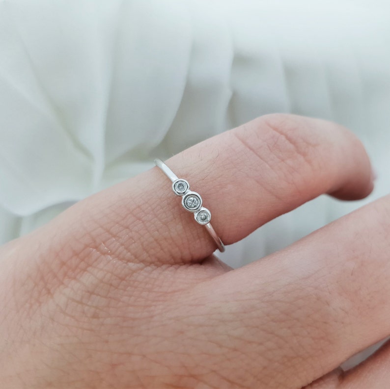 Prong set gold ring Diamond gold ring Diamond ring Engagement diamond ring Diamond solid gold ring Tiny diamond ring Engagement Ring