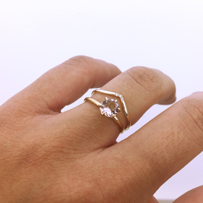 tourmaline ring Wedding ring tourmaline pink engagement ring unique gift Solid gold ring Anniversary ring Solitaire ring