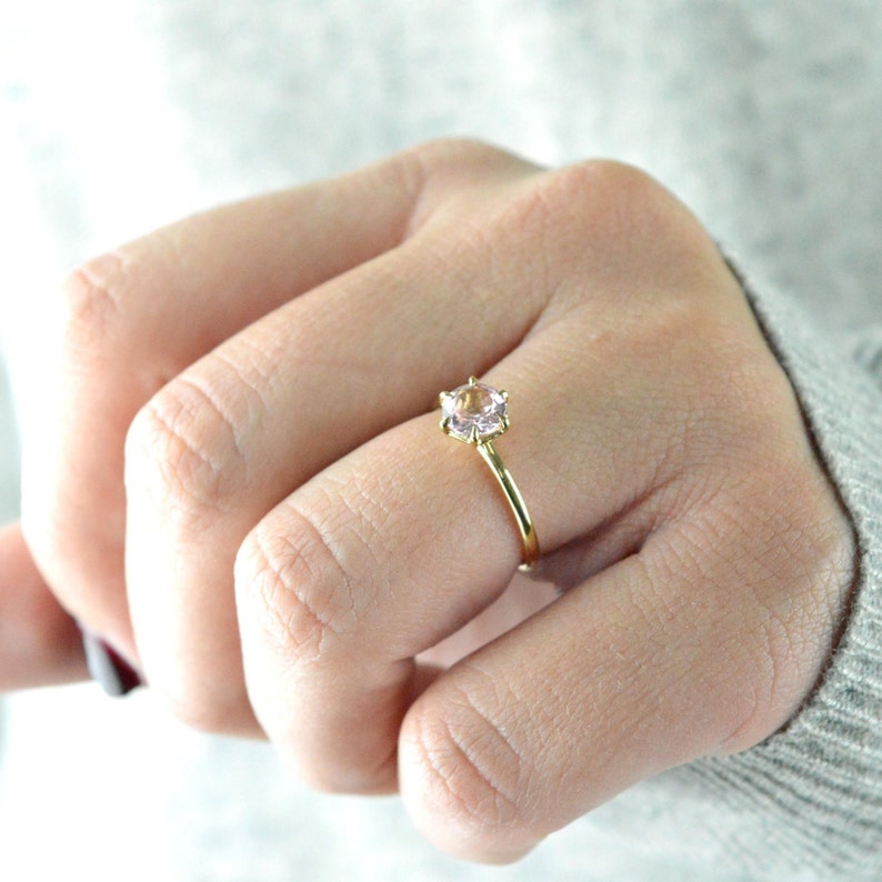 tourmaline ring Wedding ring tourmaline pink engagement ring unique gift Solid gold ring Anniversary ring Solitaire ring