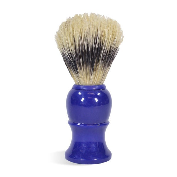 Boar Hair Shaving Brush, Free Shipping, Long Lasting Bristles Acrylic Blue Handle, Mens Groomsman Fathers Day Old Fashioned Wet Shave Gift