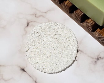 2 Inch Round Loofah - FREE SHIPPING - Exfoliating Sponge Pad, Flat Loofa Face Puff, Natural Lufa Facial Disk, Scrubby Sponge, Small Scrubber