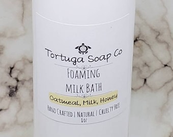 Foaming Milk Bath, Oatmeal Milk and Honey Bubble Bath, Pearlized Liquid Luxury Milk Soak, Super Relaxing Milk Bubble Bath, in 4 oz and 8 oz