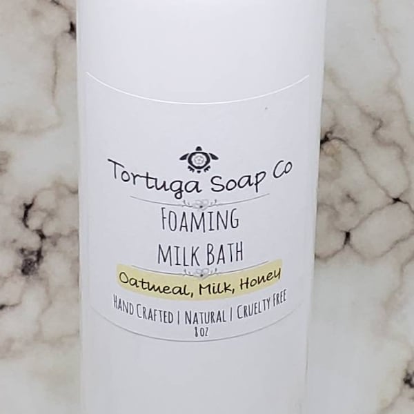 Foaming Milk Bath, Oatmeal Milk and Honey Bubble Bath, Pearlized Liquid Luxury Milk Soak, Super Relaxing Milk Bubble Bath, in 4 oz and 8 oz