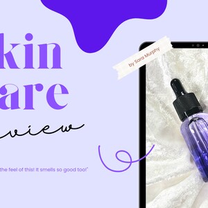 Handmade by me! All Natural Hyaluronic Acid Serum in a beautiful 1 ounce ombre purple dropper bottle.