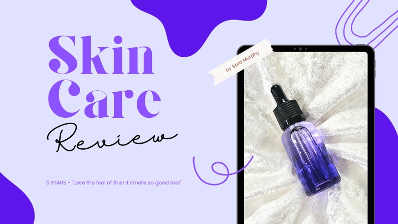 Handmade by me! All Natural Hyaluronic Acid Serum in a beautiful 1 ounce ombre purple dropper bottle.