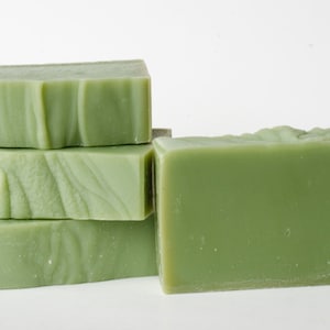 Green Tea Tree Soap, All Natural Essential Oil Handmade Bar Soap, Cleansing Rustic Soap, Beautiful Artisan Handcut Soap for Men and Women