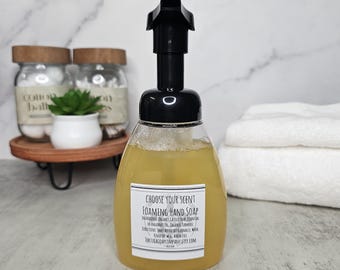 Foaming Hand Soap w/ Pump Dispenser - Choose Your Scent, All Natural Organic Handmade Essential Oil or Fragrance Liquid Castile Wash