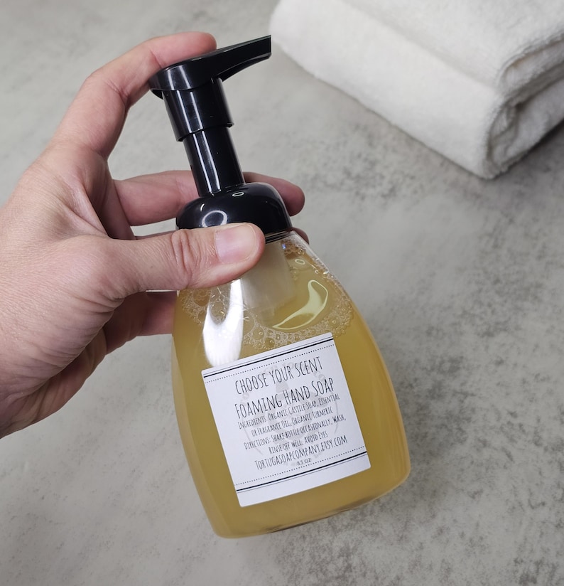 Foaming Hand Soap w/ Pump Dispenser - Choose Your Scent, All Natural Organic Handmade Essential Oil or Fragrance Liquid Castile Wash imagem 3