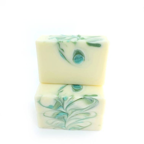 Rosemary Mint Soap - Handmade Natural Castile Artisan Handcrafted Homemade Olive Oil Cold Process Herbal Bar Soap Great Gift for Him or Her