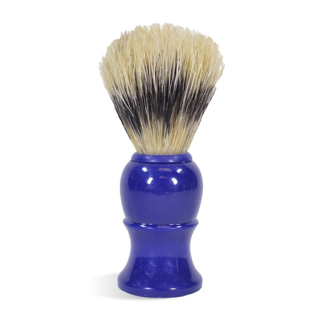 Boar Hair Shaving Brush With Blue Acrylic Handle Etsy
