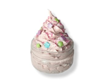 Unicorn Frosting Soap Whipped Foaming Bath Whip, Fluffy Foamy Soufflé Body Butter, Creamed Soap Fluff, 2oz and 4oz Black Raspberry Vanilla