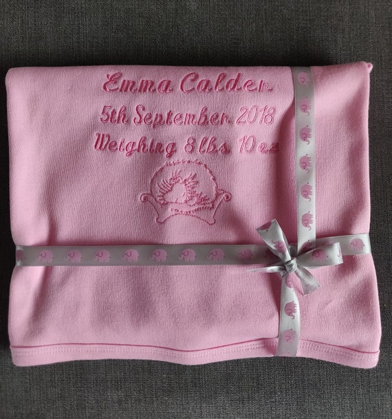 personalised baby blankets with birth details