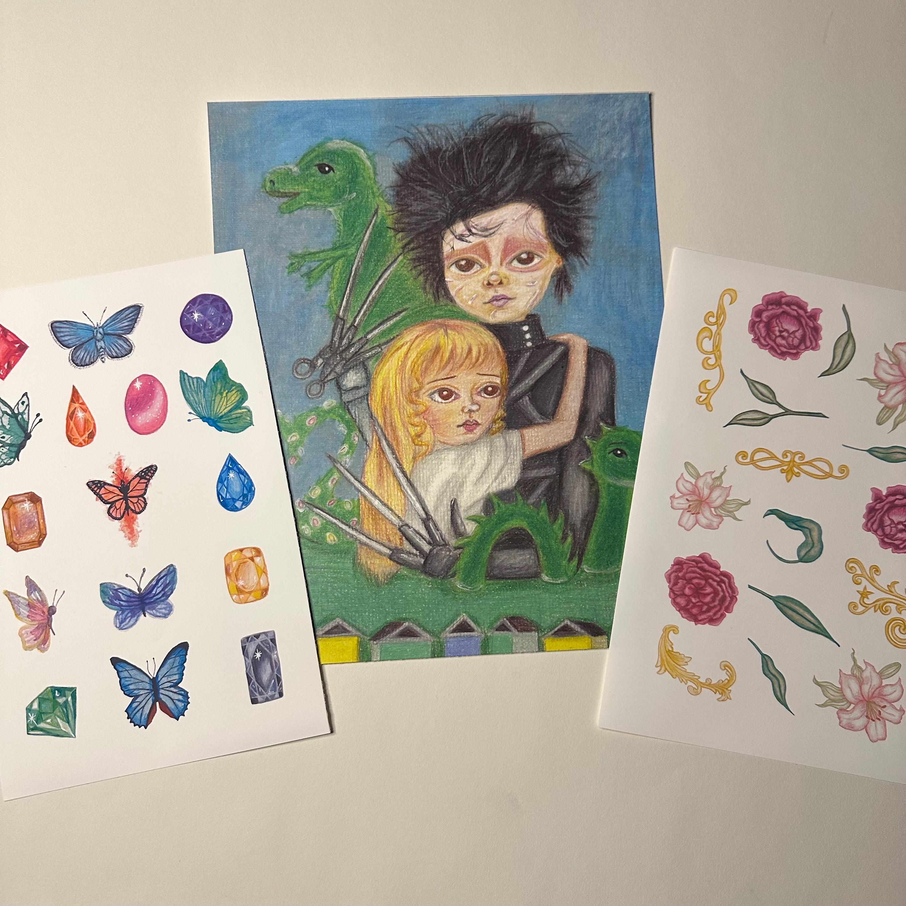 Edward Scissorhands Art Bundle | Art Print + 2 Sticker Sheets | Tim ...